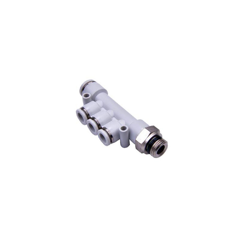 GPKD10-803 Male reducer triple branch fitting -gray- G3/8